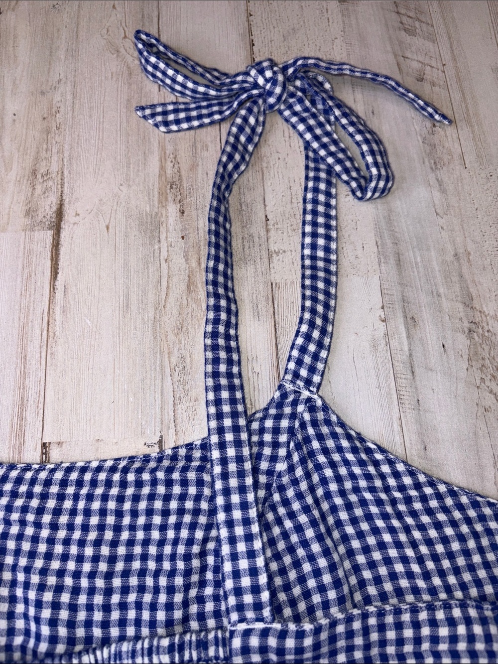 Old Navy Blue Gingham Tie-Strap Peplum Cami Plus Size 3X & 4X - Picture 10 of 12